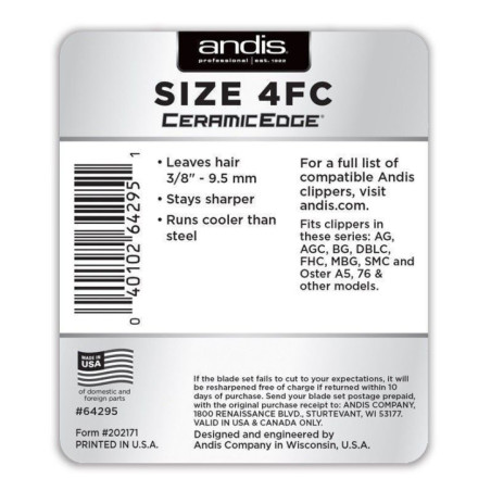 CUCHILLA CERAMICEDGE N4FC ANDIS