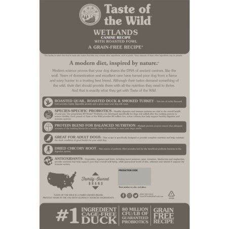 TASTE OF THE WILD WETLANDS ADULTOS PATO CODORNIZ 5 LB