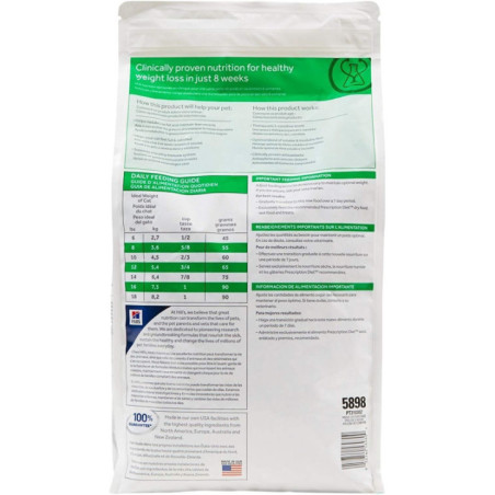 ALIMENTO HILLS ADULTOS r/d 4LB REDUCCION PESO GATOS