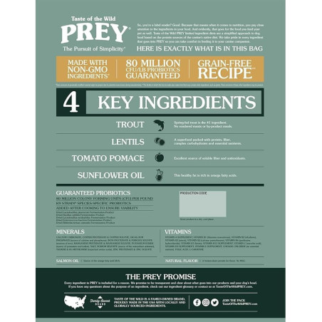 Taste Of The Wild Prey Trout Truch Perros Adultos 8lb Nuevo