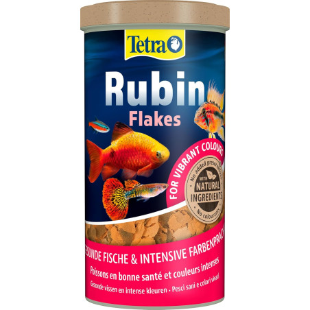 Tetra Color Rubin Flakes 200g (7.06 oz) Alimento en Hojuelas Intensifica Color para Peces Tropicales de Acuario